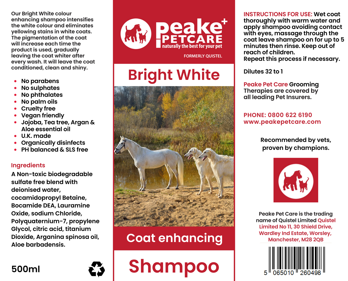 Bright White Coat Enhancing Shampoo - 500ml - 1L - 5L